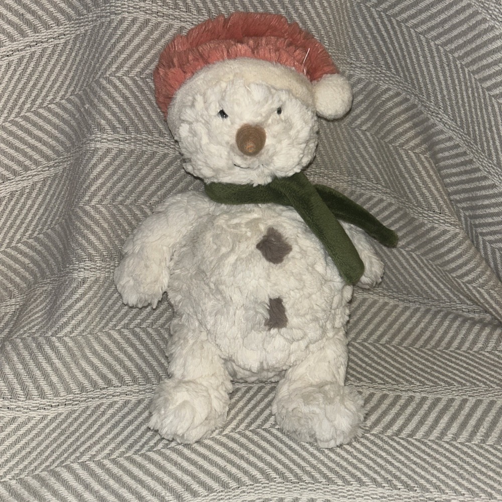 Mary Meyer Snowman Plush Green Scarf‎ Santa Hat Stuffed Animal Winter P3